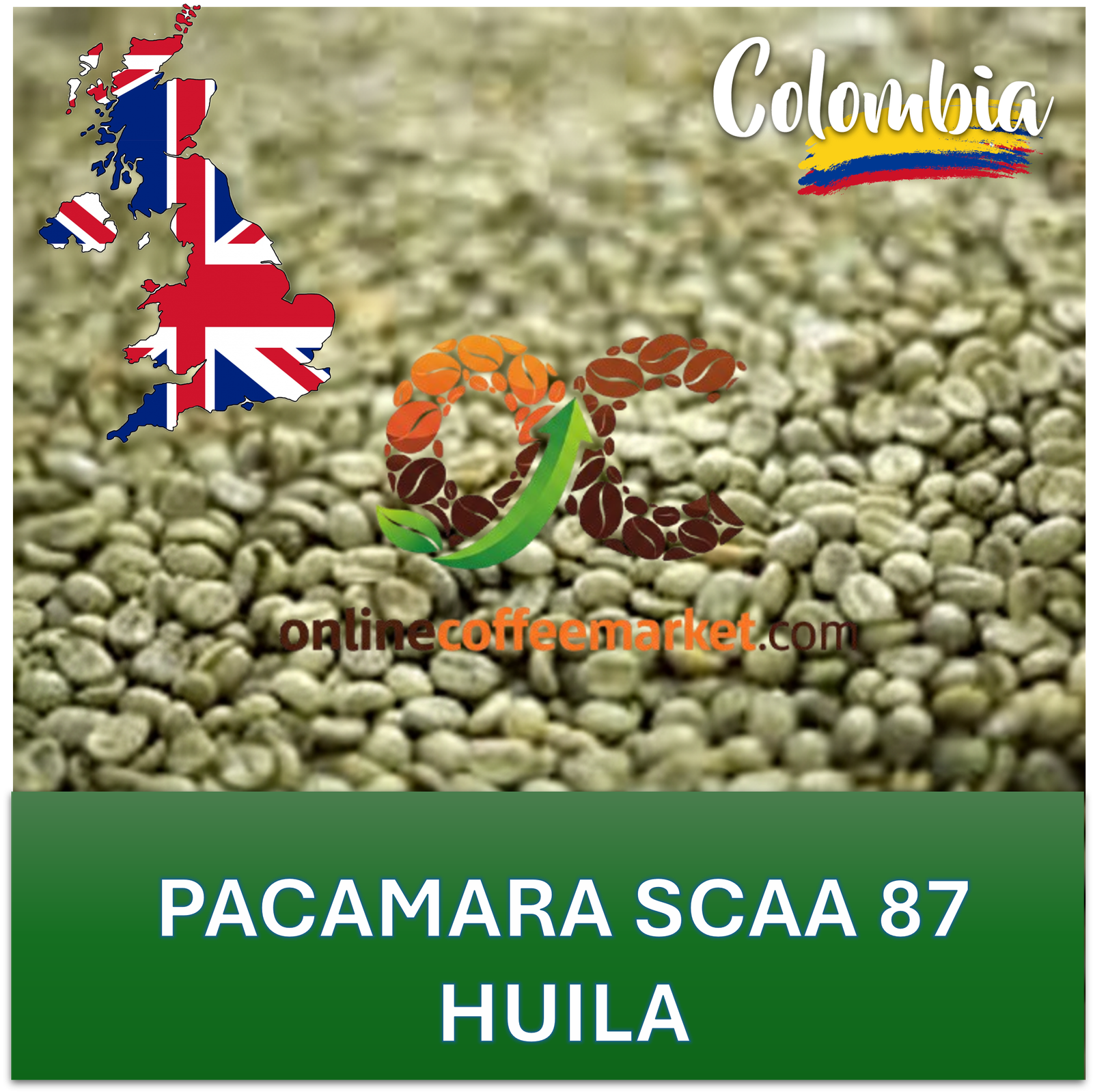 GREEN COFFEE - Huila to UNITED KINGDOM - VARIETY PACAMARA SCAA 87 x 60 KG **Shipping included**